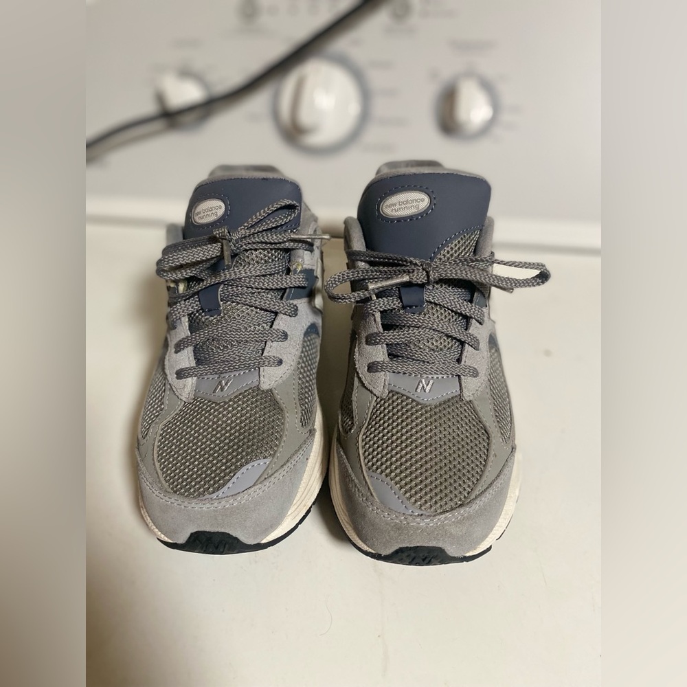 New Balance Kids Gray and Navy Sneakers